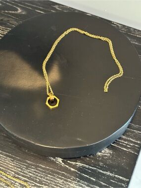 Gold Hexagon Pendant Necklace - Women Jewelry